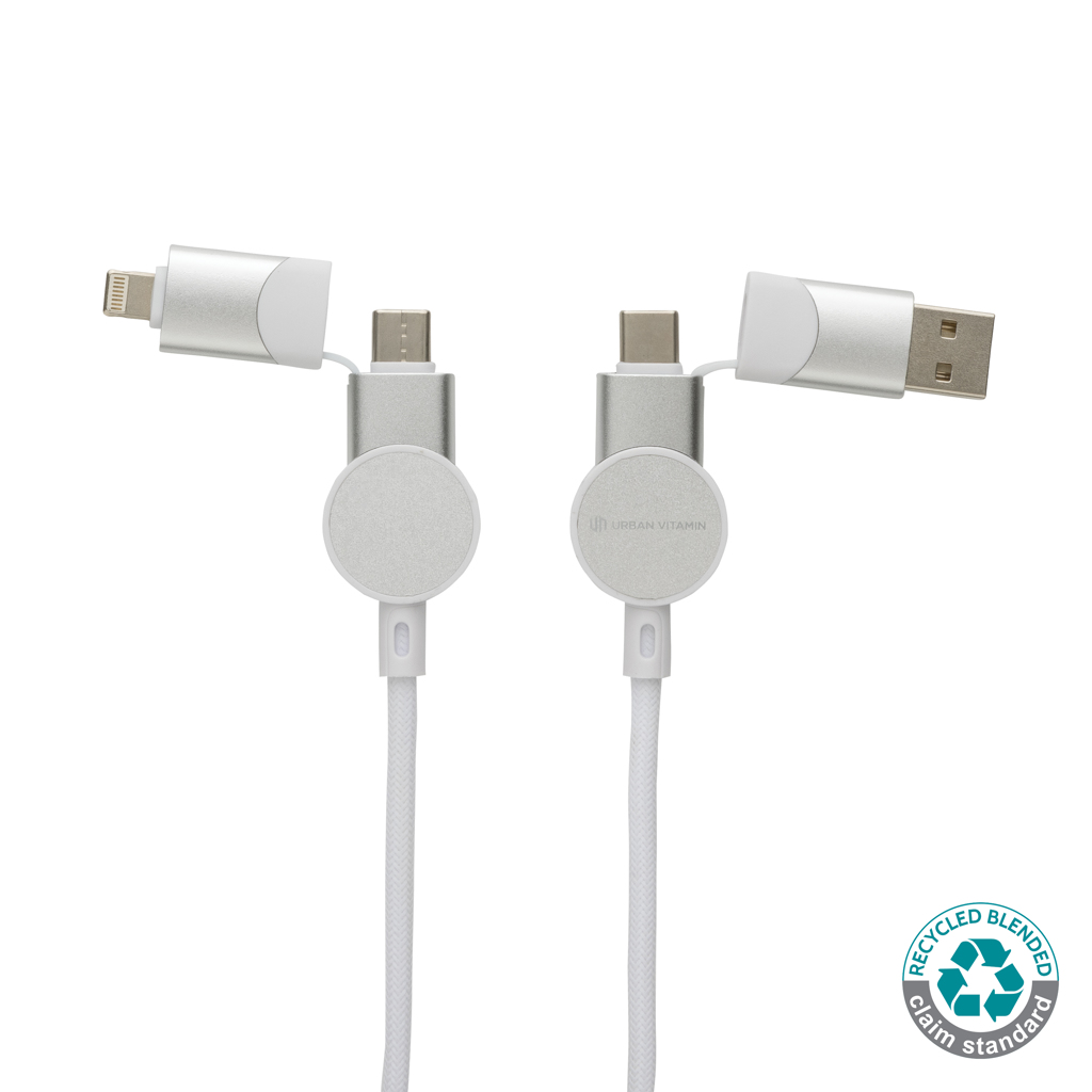 [KX010325] Câble Oakland 1,2 mètres 6-in-1 à charge rapide 60W (blanc)