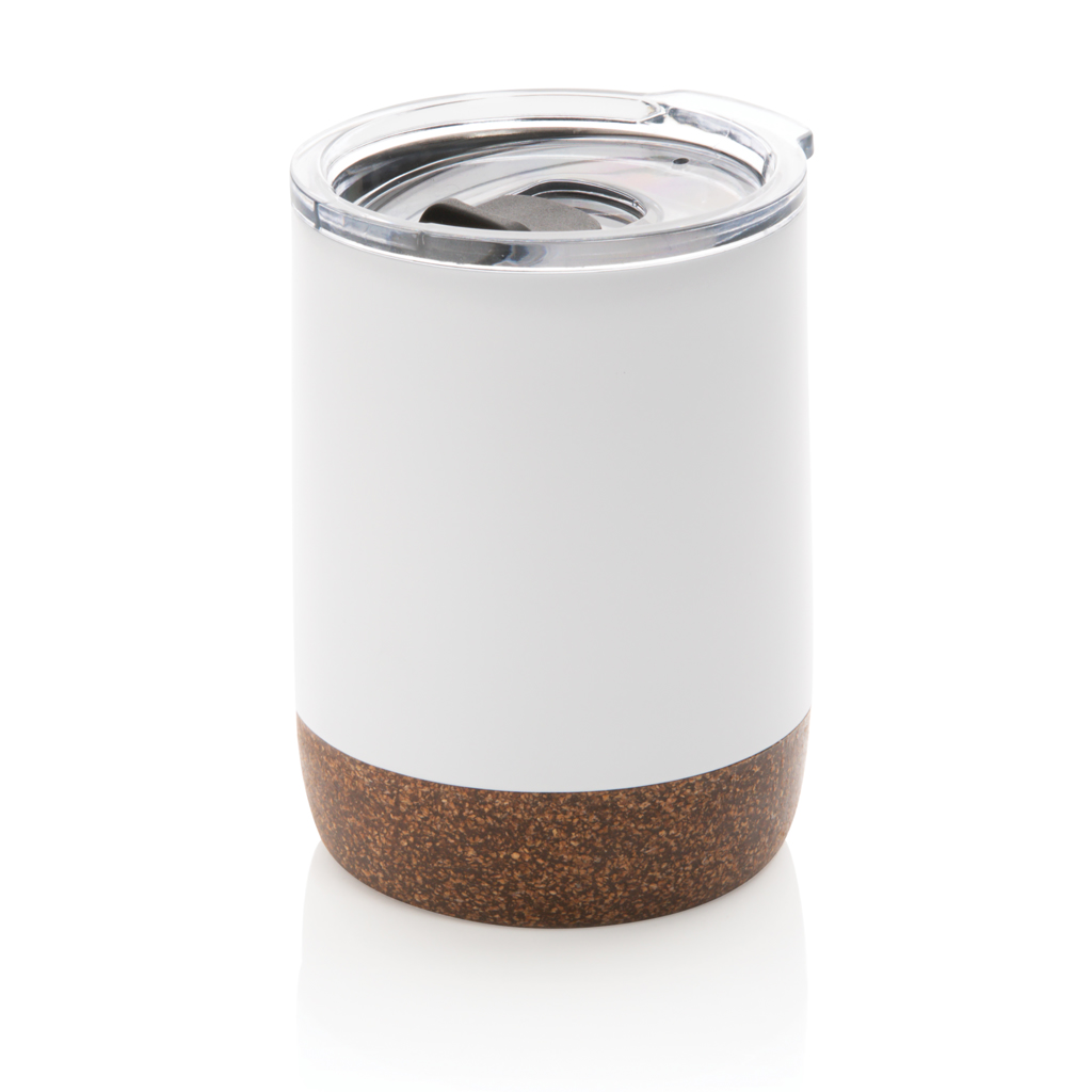 [KX115165] Petite tasse à café en liège et acier recyclé RCS (blanc)