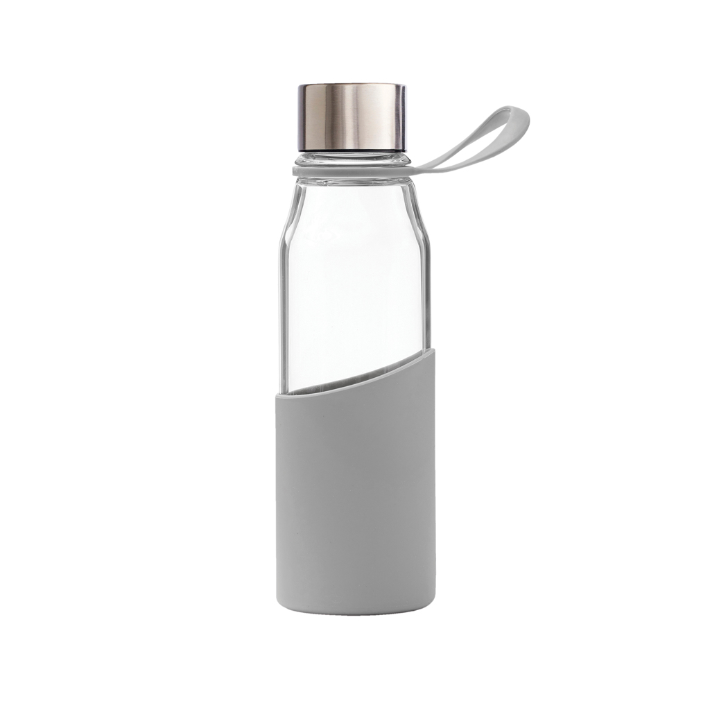 [KX115276] VINGA Bouteille d'eau en verre Lean (gris)