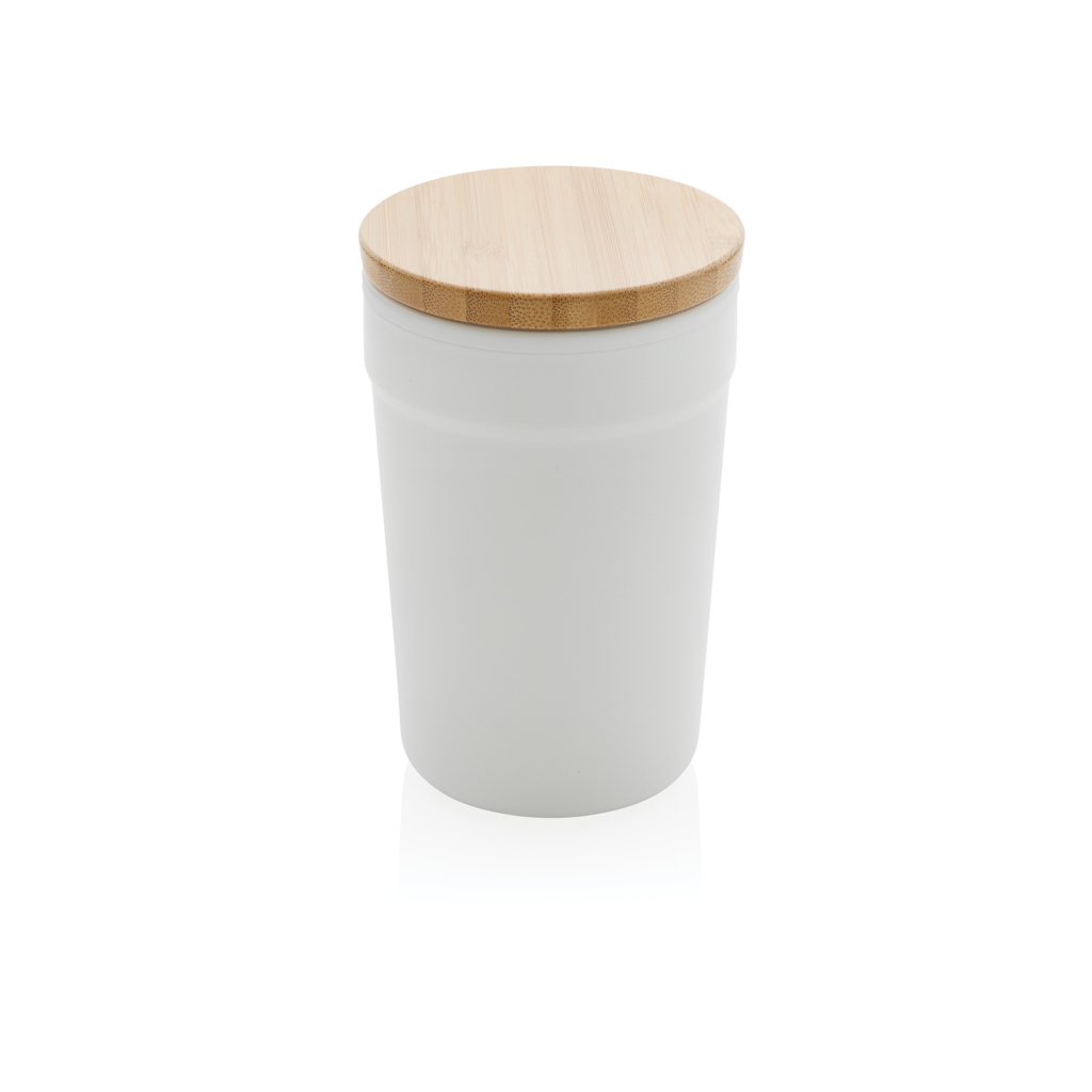 [KX115279] Mug 300ml en PP recyclé GRS avec couvercle en bambou FSC® (blanc)