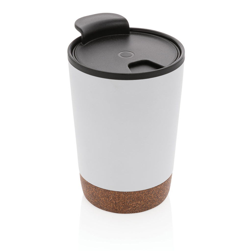 [KX115298] Tasse à café en liège et en acier inoxydable GRS (blanc)