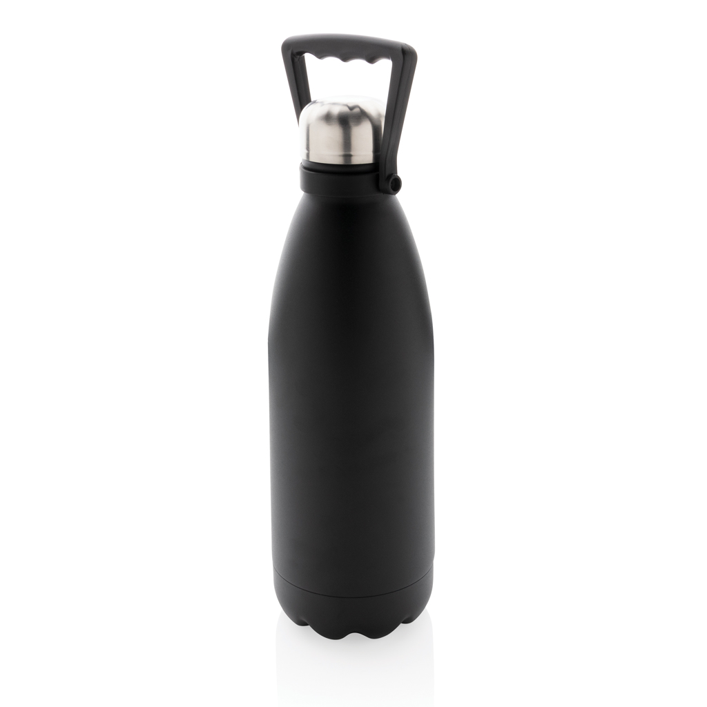 [KX115309] Bouteille isotherme 1.5L en acier inoxydable recyclée RCS (noir)