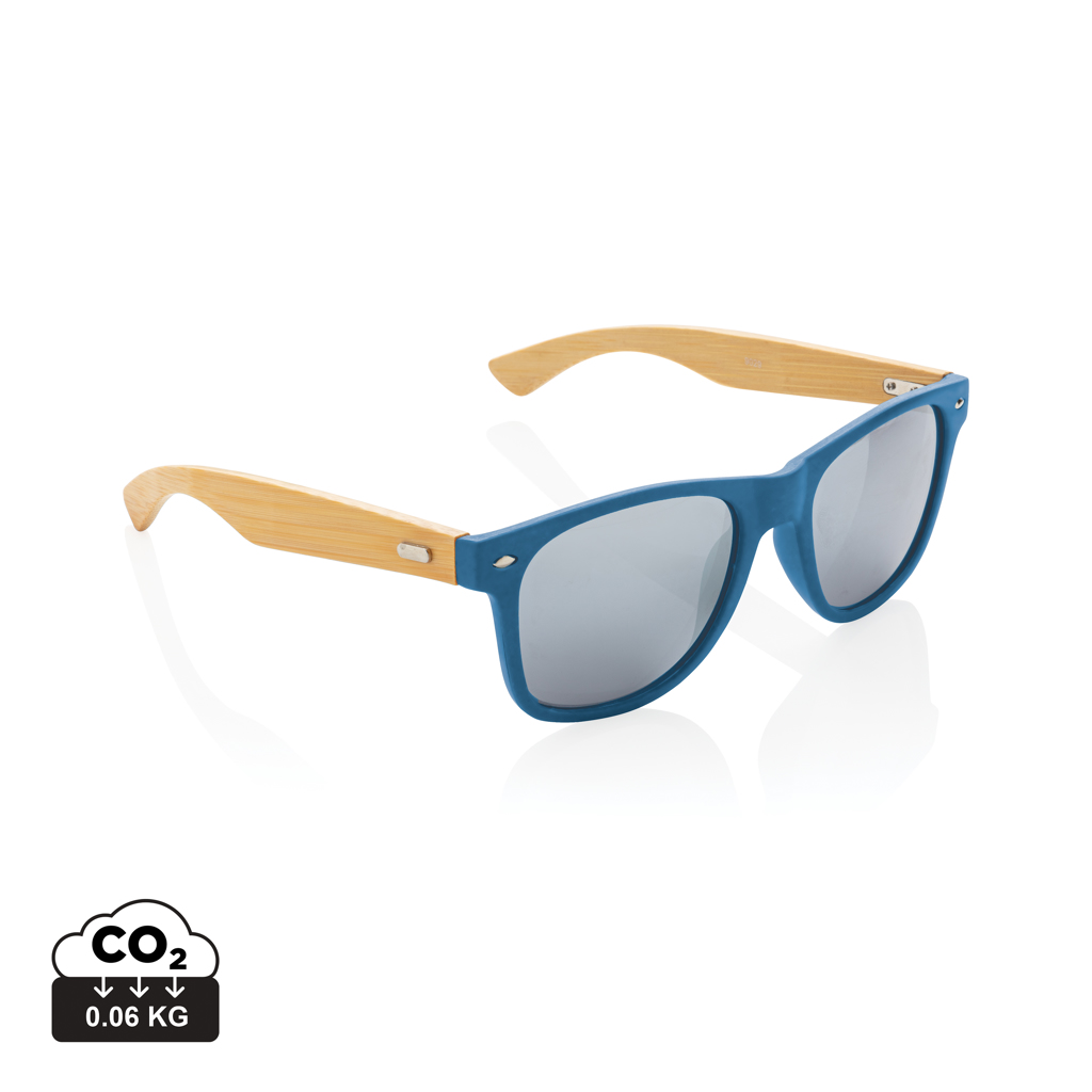 [KX170121] Lunettes de soleil en bambou FSC® et plastique recyclé RCS (bleu)