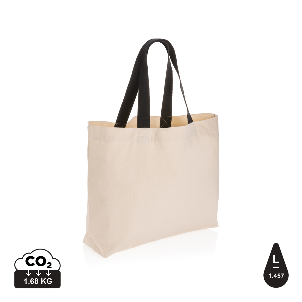[KX152017] Grand sac tote en toile 240 g/m² recyclée non teintée Aware™ (blanc)