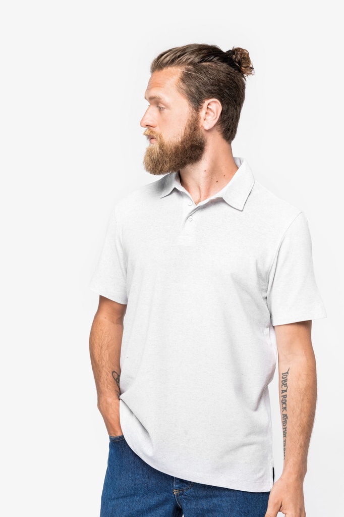 [122104] Polo recyclé homme - 220g (s, recycled anthracite heather)
