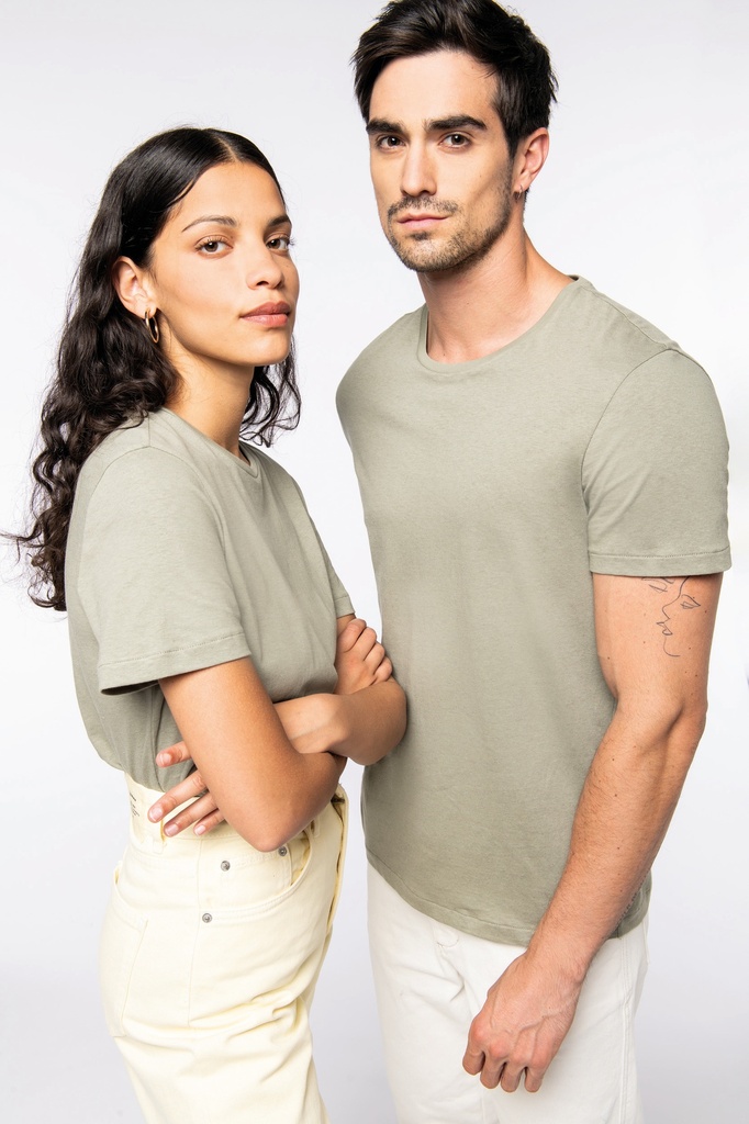 [122110] T-shirt en coton bio et lin unisexe - 150g (s, navy blue)