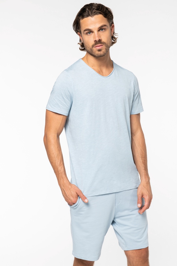 [122112] T-shirt Slub bords francs homme - 130g (s, black)