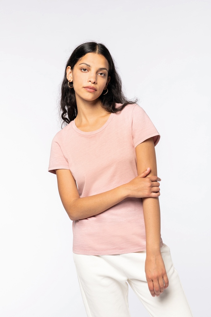 [122103] T-shirt délavé femme - 165g (s, washed navy blue)