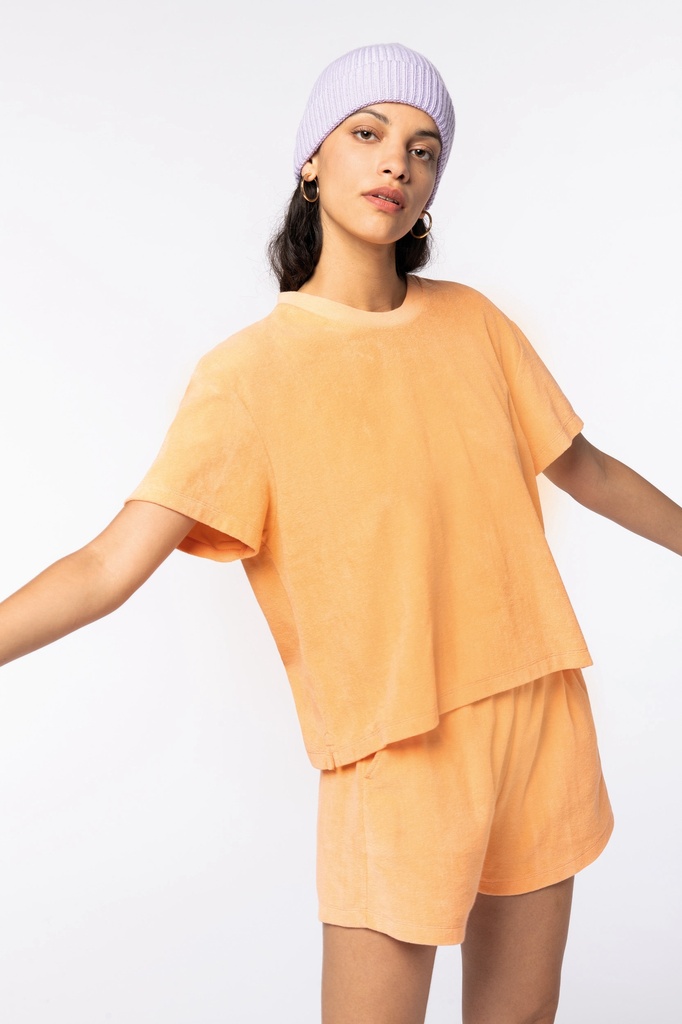 [122101] T-shirt Terry Towel femme - 210g (s, ivory)