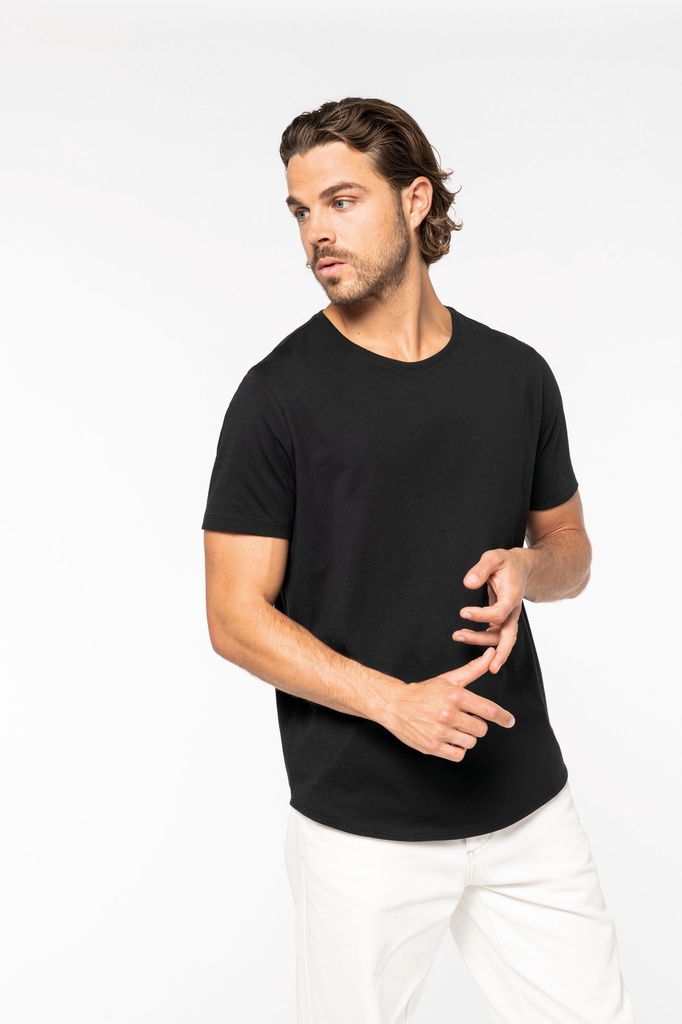 [122102] T-shirt bas arrondi homme - 155g (s, black)