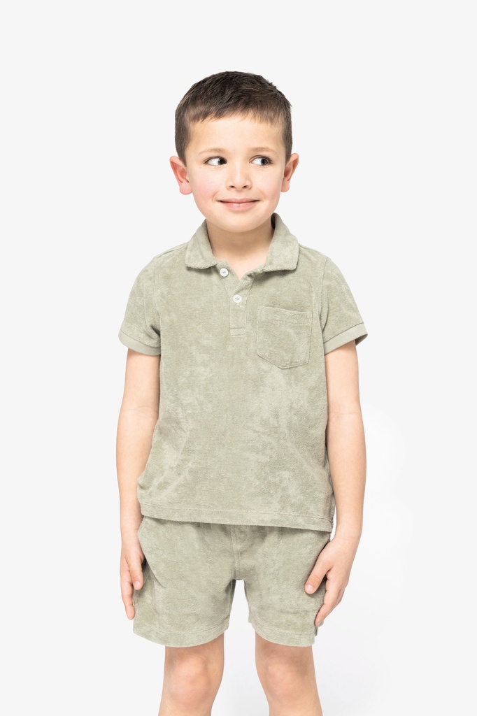 [122104] Polo Terry Towel Garçon - 210g (4/6 ans, mineral grey)