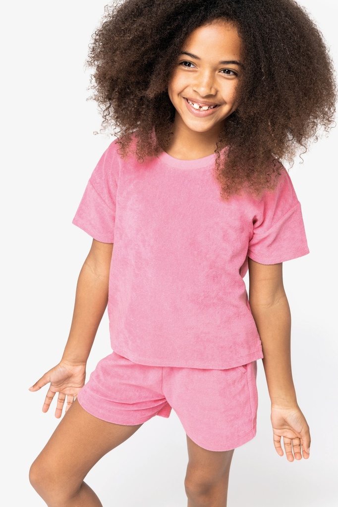 [122105] T-shirt Terry Towel Fille - 210g (4/6 ans, apricot)