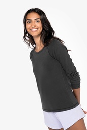[122113] T-shirt raglan manches longues femme - 190g (s, washed organic khaki)
