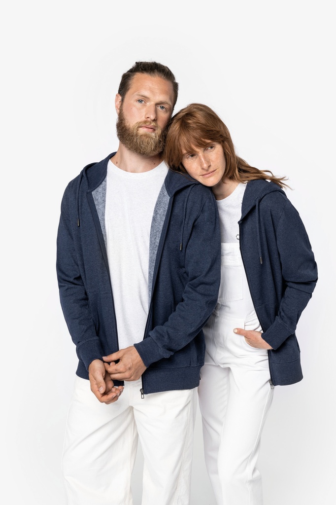 Sweat recyclé zippé capuche unisexe - 300g