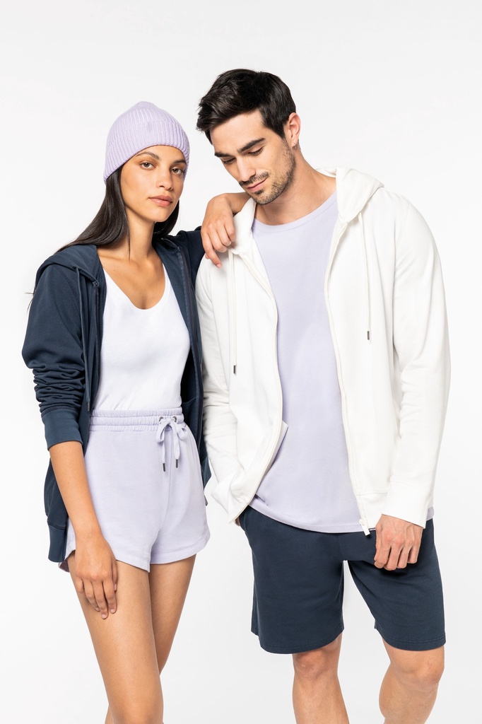 [122129] Sweat Terry280 capuche zippé unisexe - 280g (s, washed navy blue)