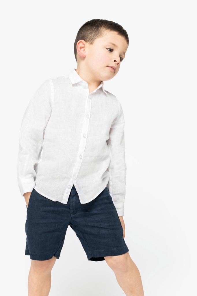 [122143] Chemise en lin garçon - 125g (4/6 ans, white)