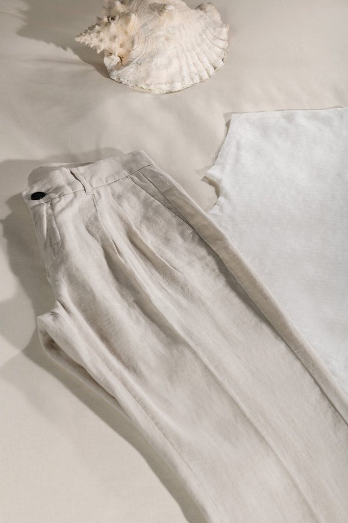 Pantalon en lin femme - 210g