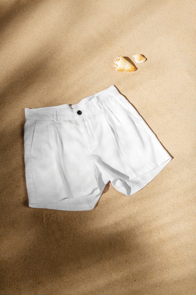 [122166] Short en lin femme - 210g (34 fr, white)