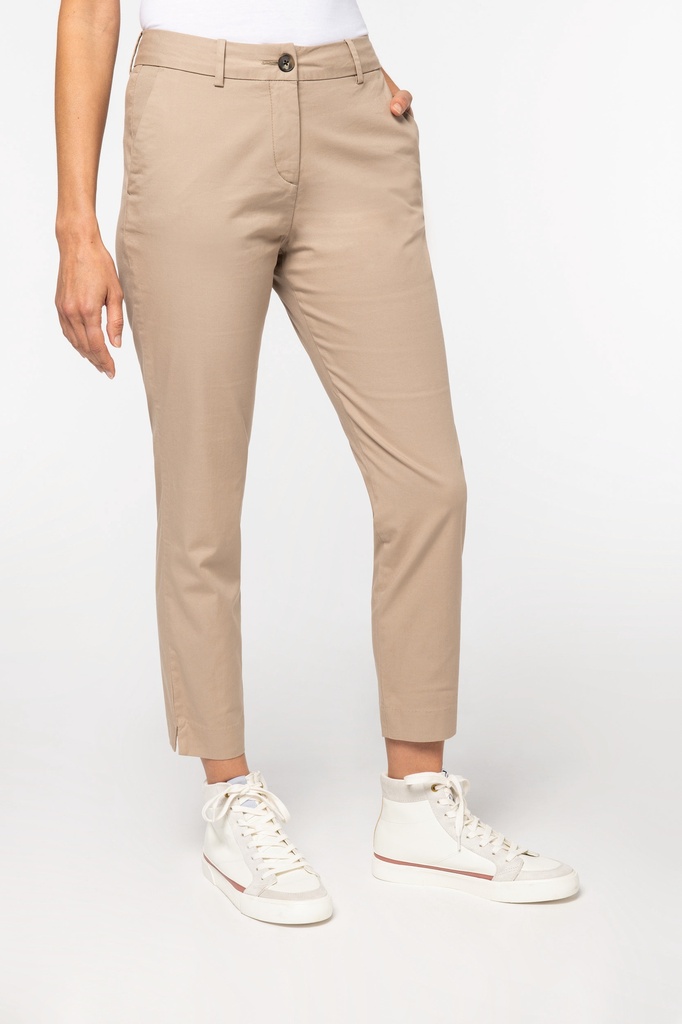 [122182] Pantalon chino 7/8 femme - 235g (34 fr, navy blue)