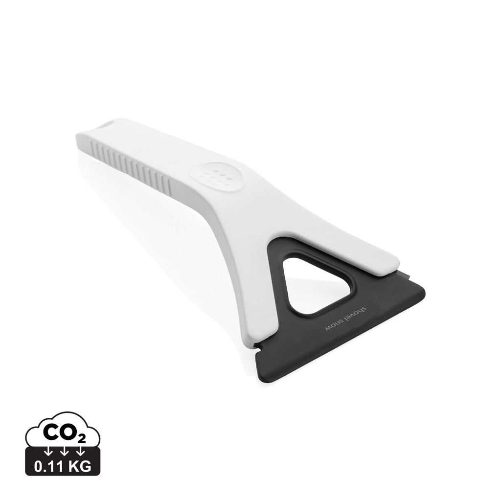 [KX070291] Grattoir à glace 3 en 1 en plastique recyclé RCS Polard (blanc)