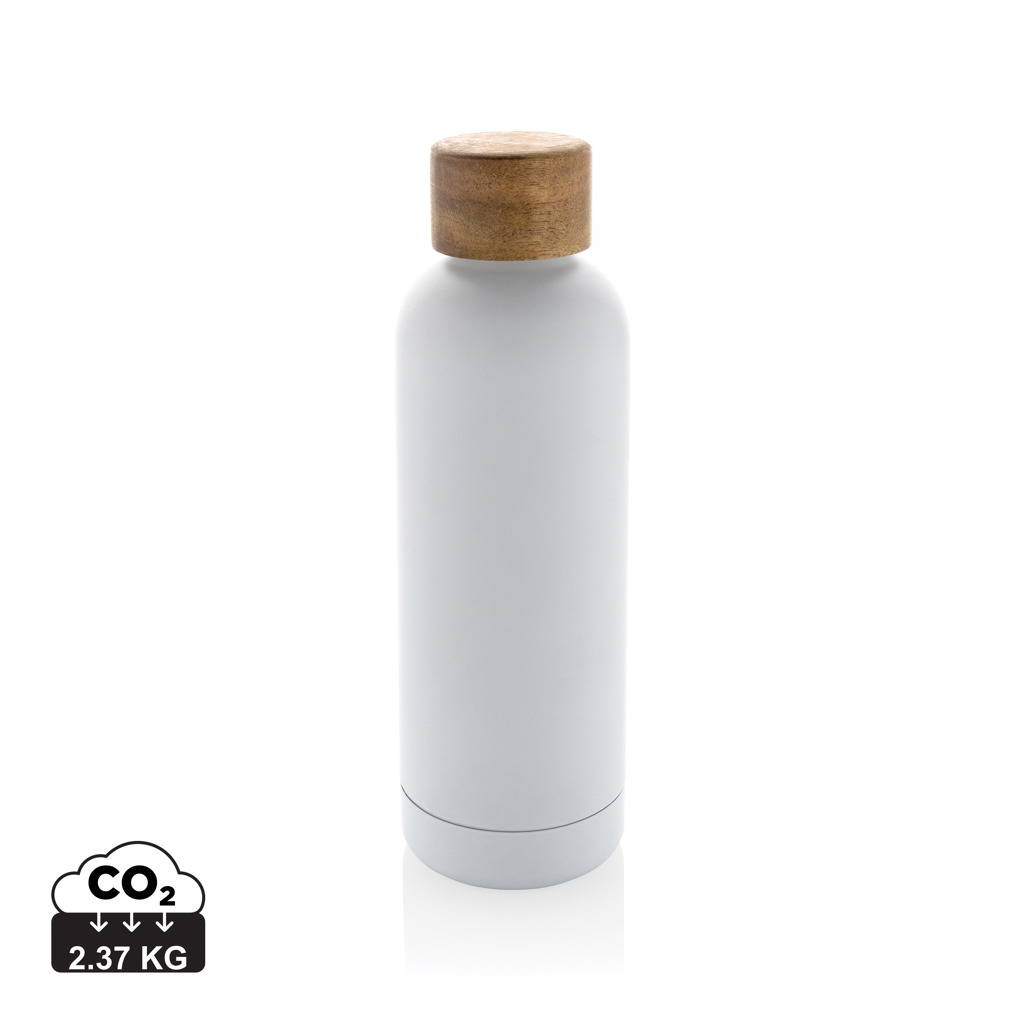 [KX116783] Bouteille iso en acier inoxydable recyclé certifiée RCS Wood (blanc)