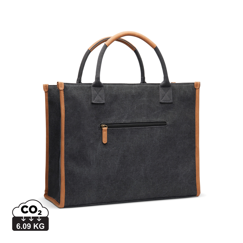 [KX153176] VINGA Sacoche ordinateur en toile recyclée RCS Bosler (noir)