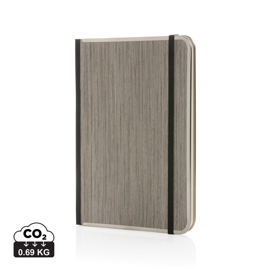 [KX124910] Carnet A5 couverture imprimé bois Treeline (gris)