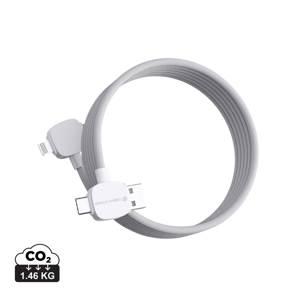 [KX010489] Câble 65W en TPE/PET RCS recyclé Urban Vitamin Stockton (blanc)