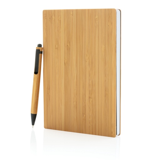 [KX120387] Set carnets de notes A5 et stylo en bambou