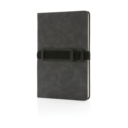 [KX120467] Carnet de notes A5 en PU avec porte téléphone et porte stylo