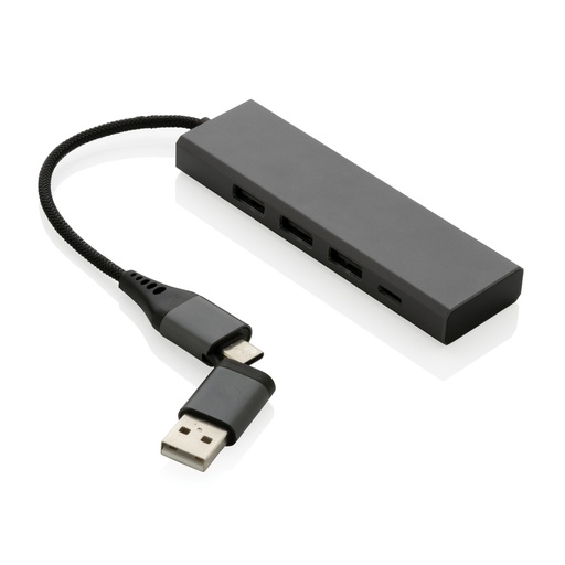 [KX010476] Hub avec 3 ports USB en aluminium recyclé RCS Terra