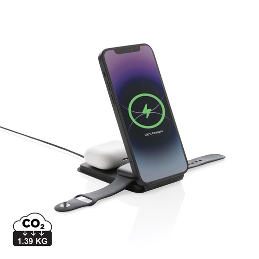 [KX090583] Chargeur magnétique 15W en PU recyclé RCS Swiss Peak