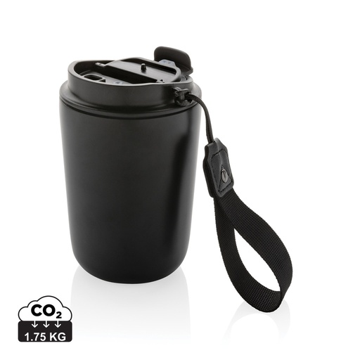 Mug iso en acier inoxydable recyclé RCS avec lanière Cuppa