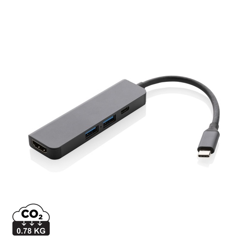 [KX010480] Hub avec entrée HDMI en aluminium recyclé Terra RCS