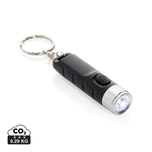 [KX050669] Porte-clés lampe torche charge USB en plastique RCS Globix