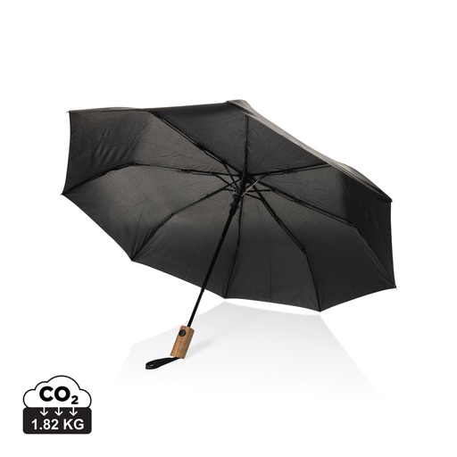 [KX134510] Mini parapluie 21" à ouverture auto en bois d'acacia Kaycey