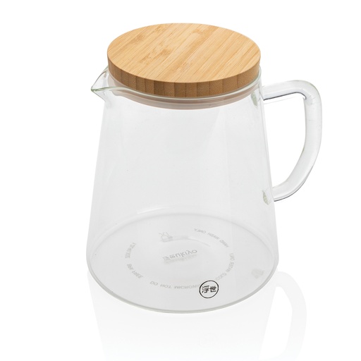 Carafe d'eau 1,2L en verre avec couvercle en bambou Ukiyo