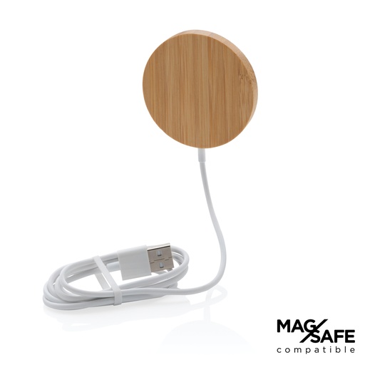 [KX090425] Chargeur magnétique sans fil en bambou 10W