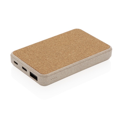 [KX090497] Powerbank 5000 mAh en fibre de paille de blé et liège