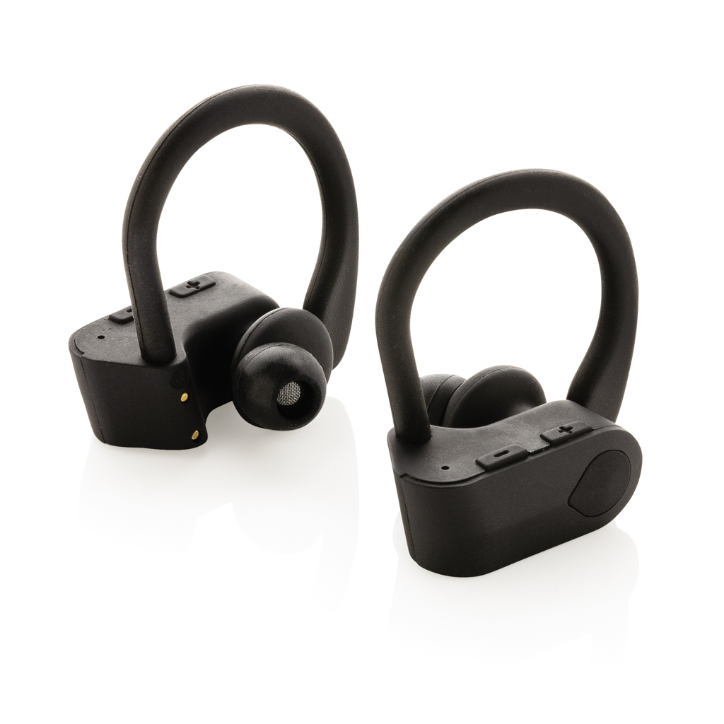 Ecouteurs sport TWS dans son boitier de charge