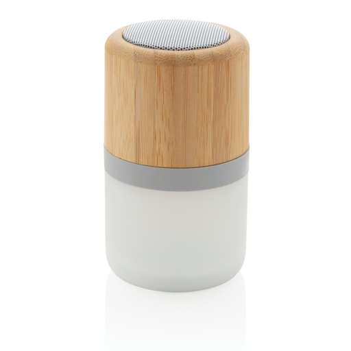 [KX080849] Enceinte 3W en bambou avec lumière d'ambiance